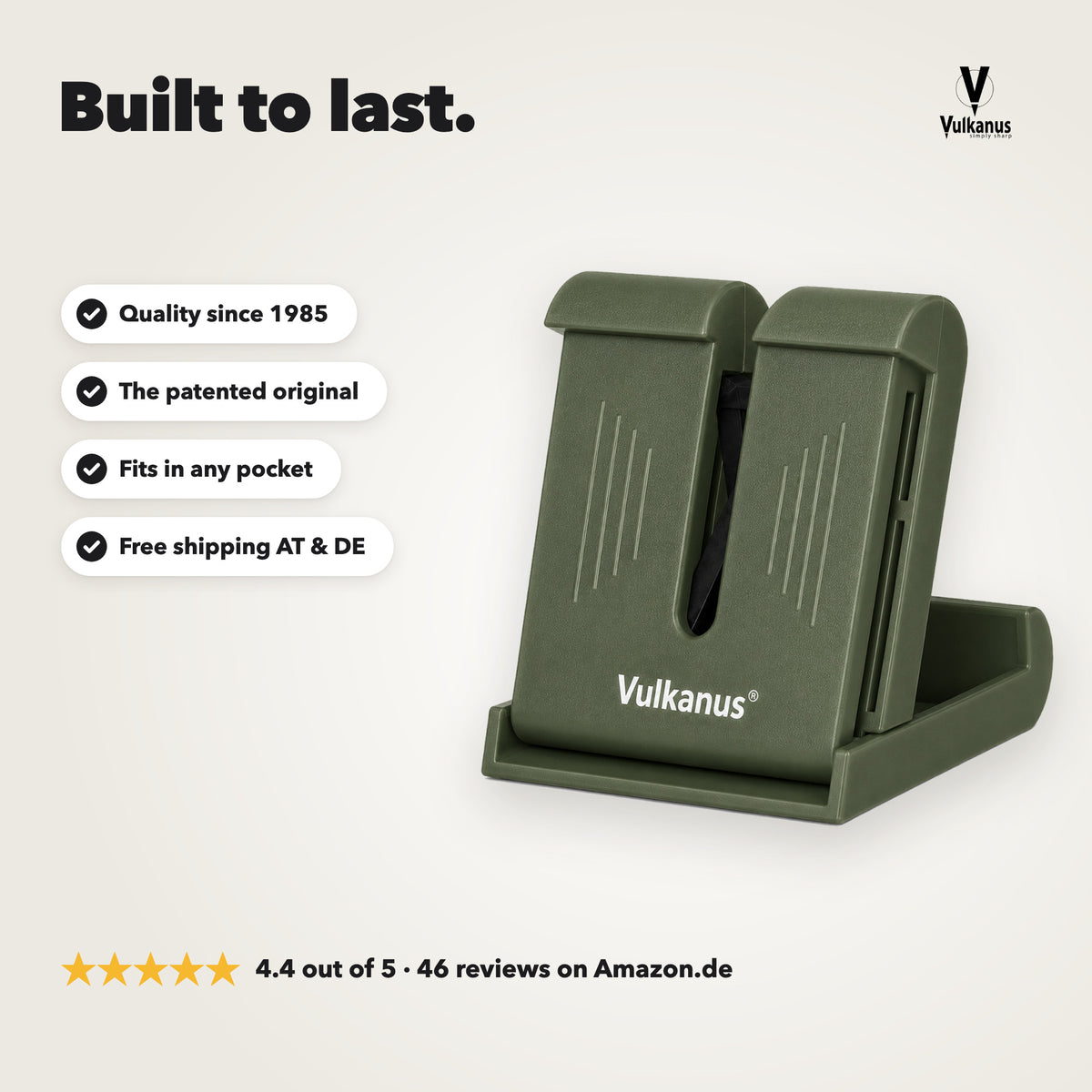 Vulkanus Basic in deep moss: quality since 1985, the patented original, free shipping in Austria and Germany