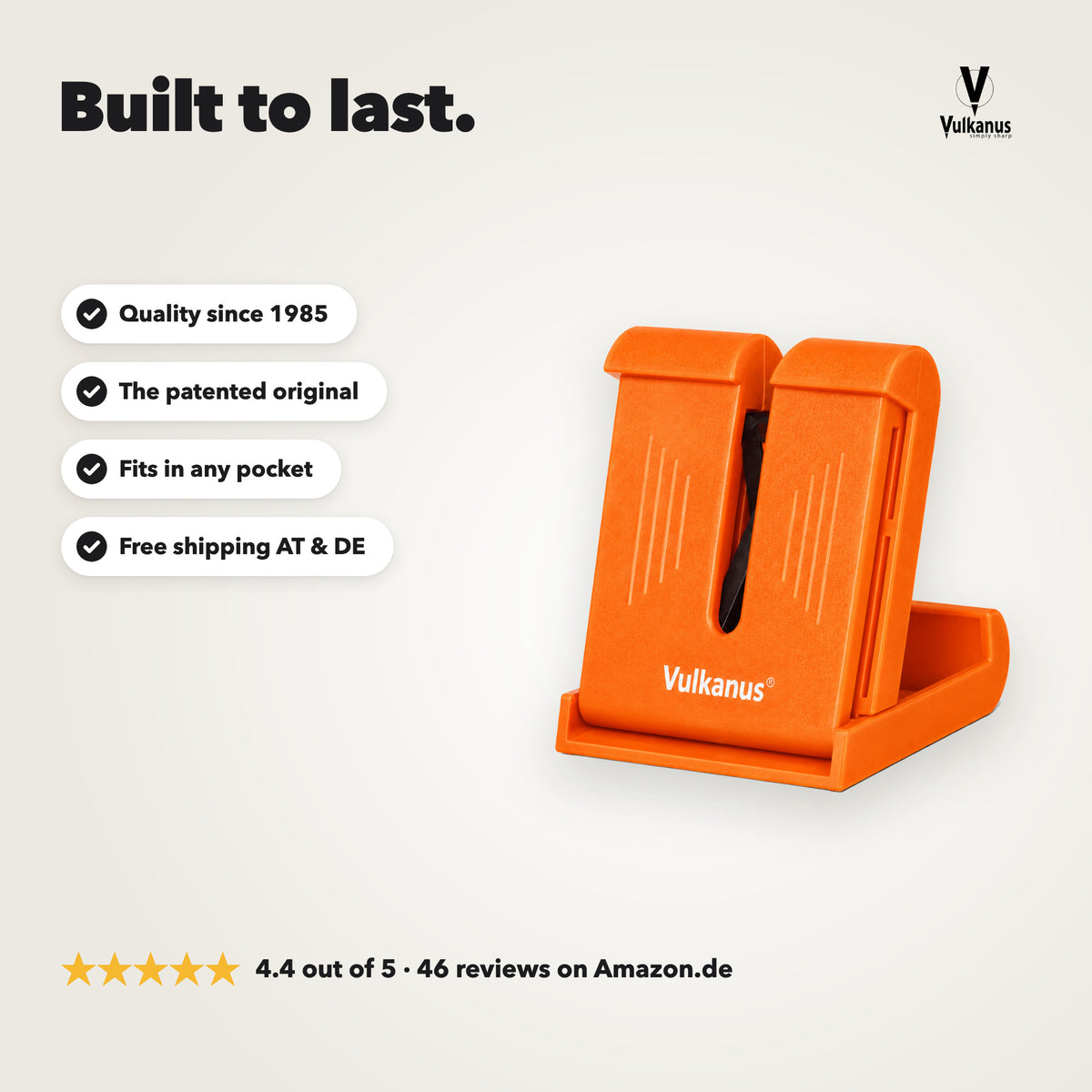 Vulkanus Basic in signal orange: quality since 1985, the patented original, free shipping in Austria and Germany