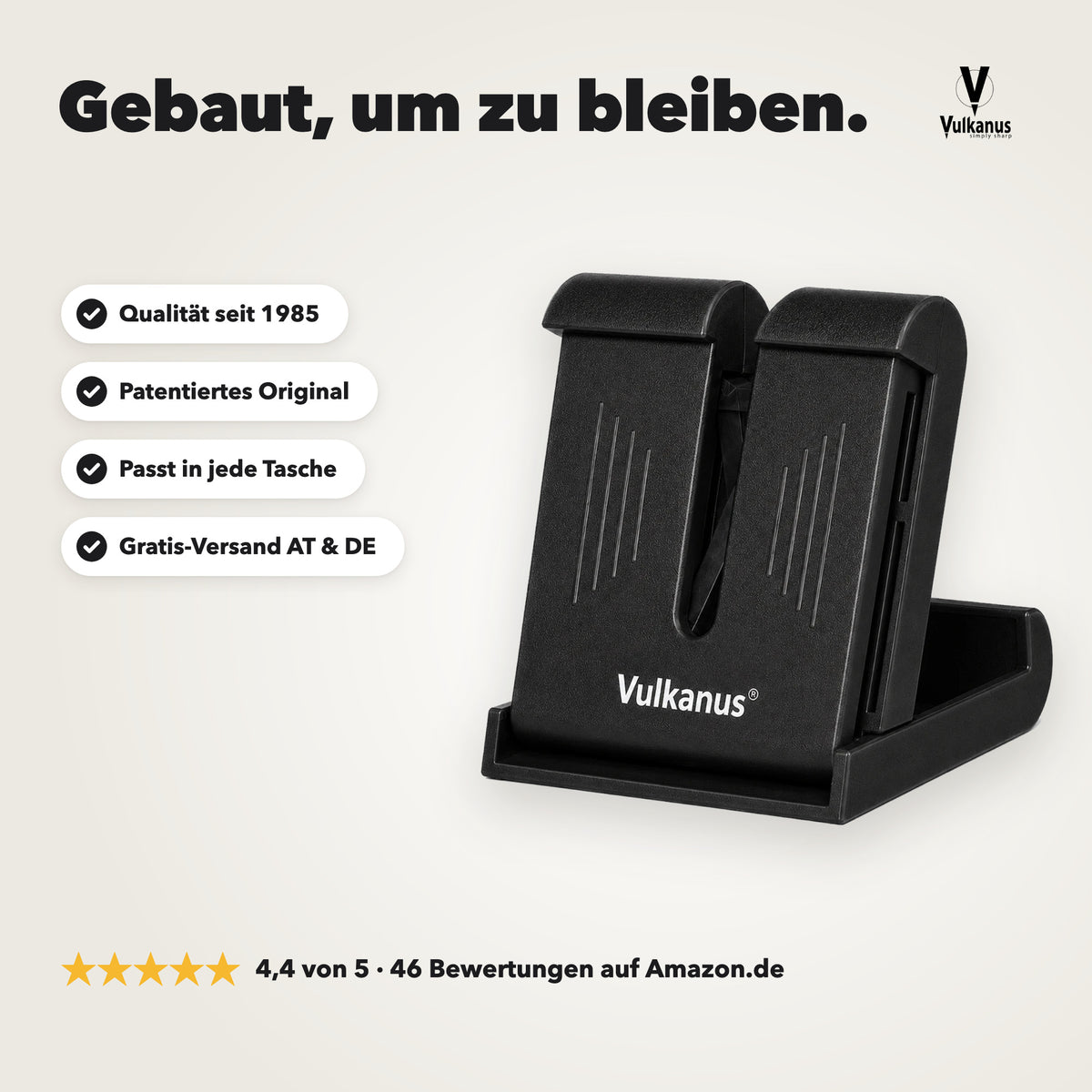 Vulkanus Basic in Schwarz: Qualität seit 1985, patentiertes Original, Gratis-Versand in Österreich und Deutschland