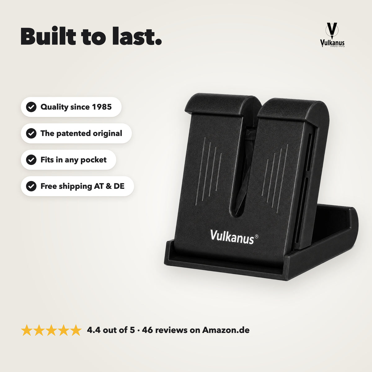 Vulkanus Basic in black: quality since 1985, the patented original, free shipping in Austria and Germany