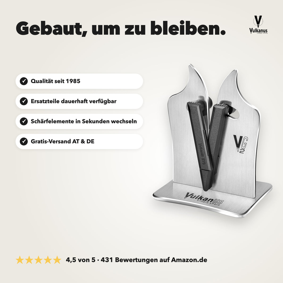 Vulkanus VG2 Professional: Qualität seit 1985, Ersatzteile dauerhaft verfügbar, Gratis-Versand in Österreich und Deutschland